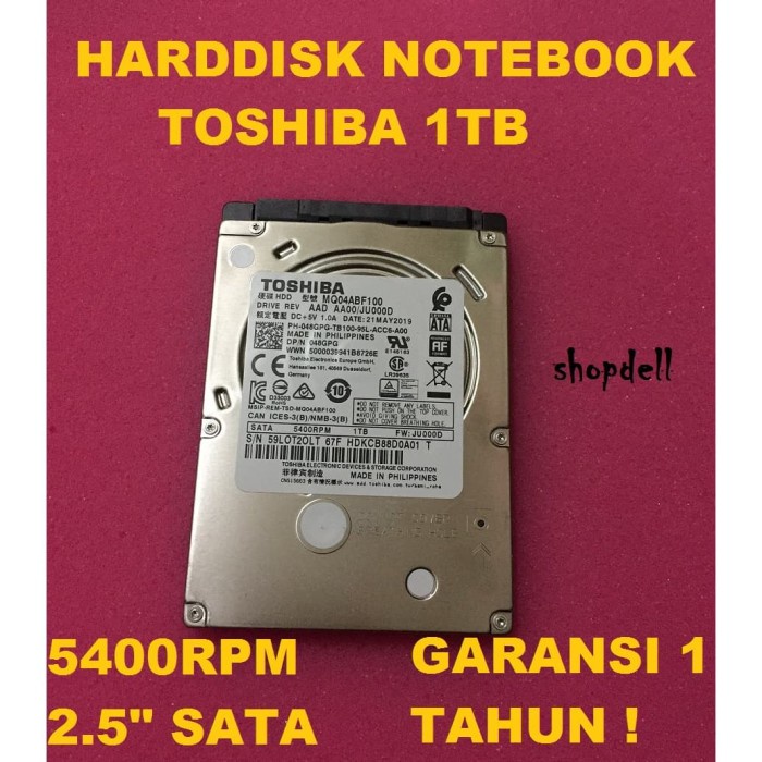 Terlaris Harddisk Toshiba 1Tb 5400Rpm 2.5" Sata - Hdd Laptop 1Tb Toshiba