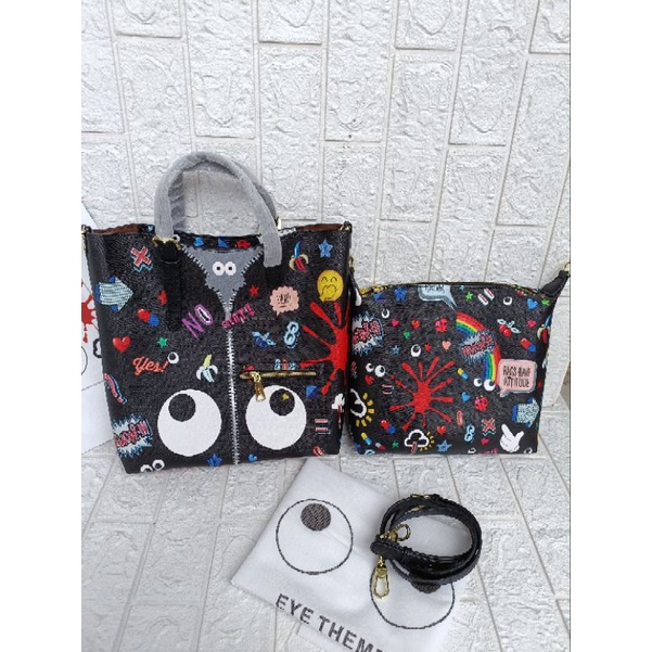 tas fashion eye theme Tote bag in bag, huer eye theme bag