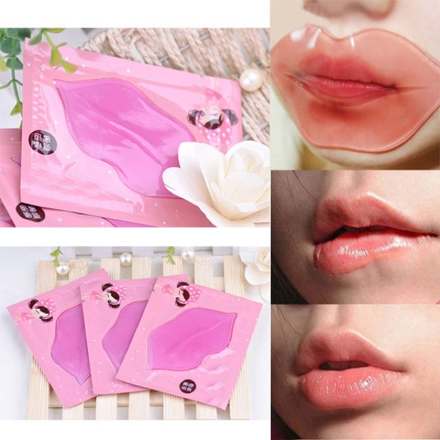 MASKER BIBIR COLLAGEN Pelembab Mulut Kering Pecah Lip Mask Moisturizing Moist Halus Lembut Pink