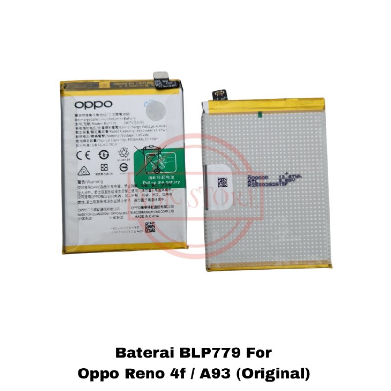 BATERAI BATTERY OPPO RENO 4F / RENO4 F / A93 BLP779 ORIGINAL BATRE