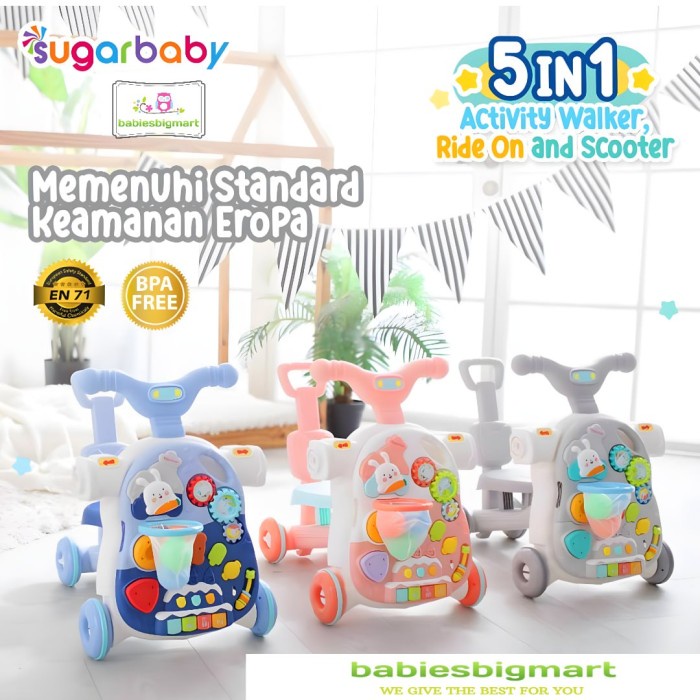 Sugarbaby 5in1 Activity Walker Ride On and Scooter Push walker Meja