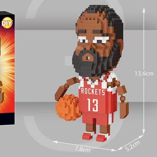 Blok Bangunan Partikel Kecil Basket nba Bintang Lakers Kobe James Harden Curry Compatible Lego Hadiah