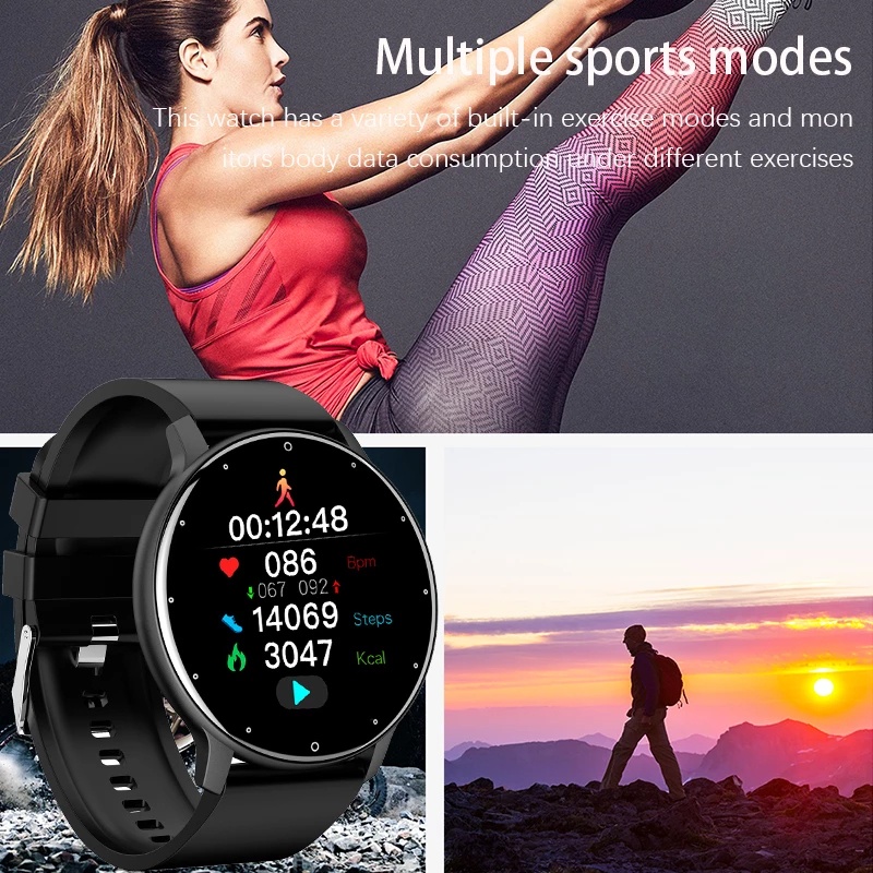 LIGE Jam Tangan Pintar Pelacak Kebugaran Tahan air Layar Sentuh Penuh Jam Tangan Olahraga Bluetooth Smartwatch untuk Android iOS