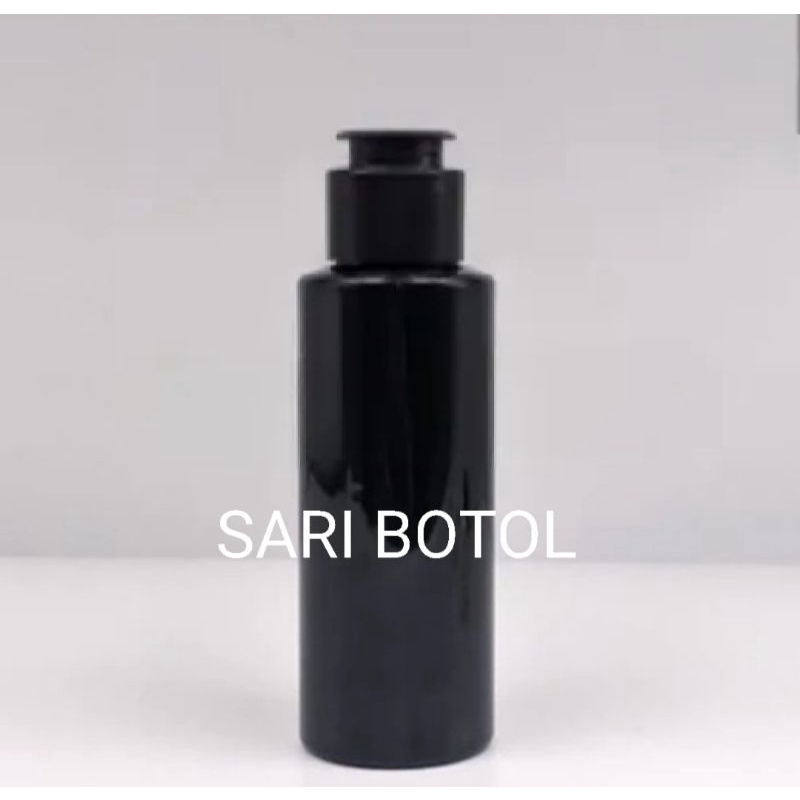 BOTOL 100 ML HITAM RF TUTUP FLIPTOP JAMUR HITAM