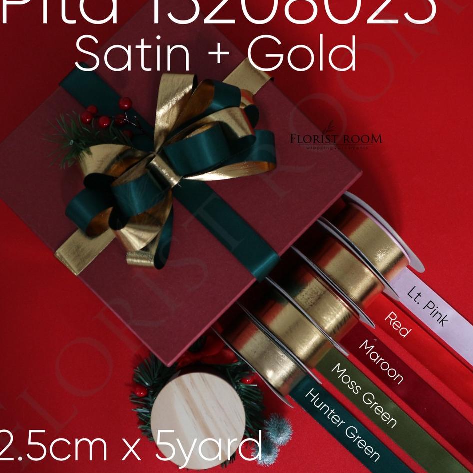 

Ready Laris Pita ±2.5cm x 5yard - Satin + Gold