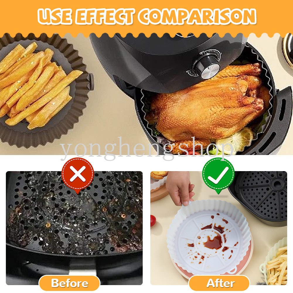 Loyang Pizza / Ayam Goreng / Air Fryer Bentuk Bulat Bahan Silikon Anti Lengket Reusable