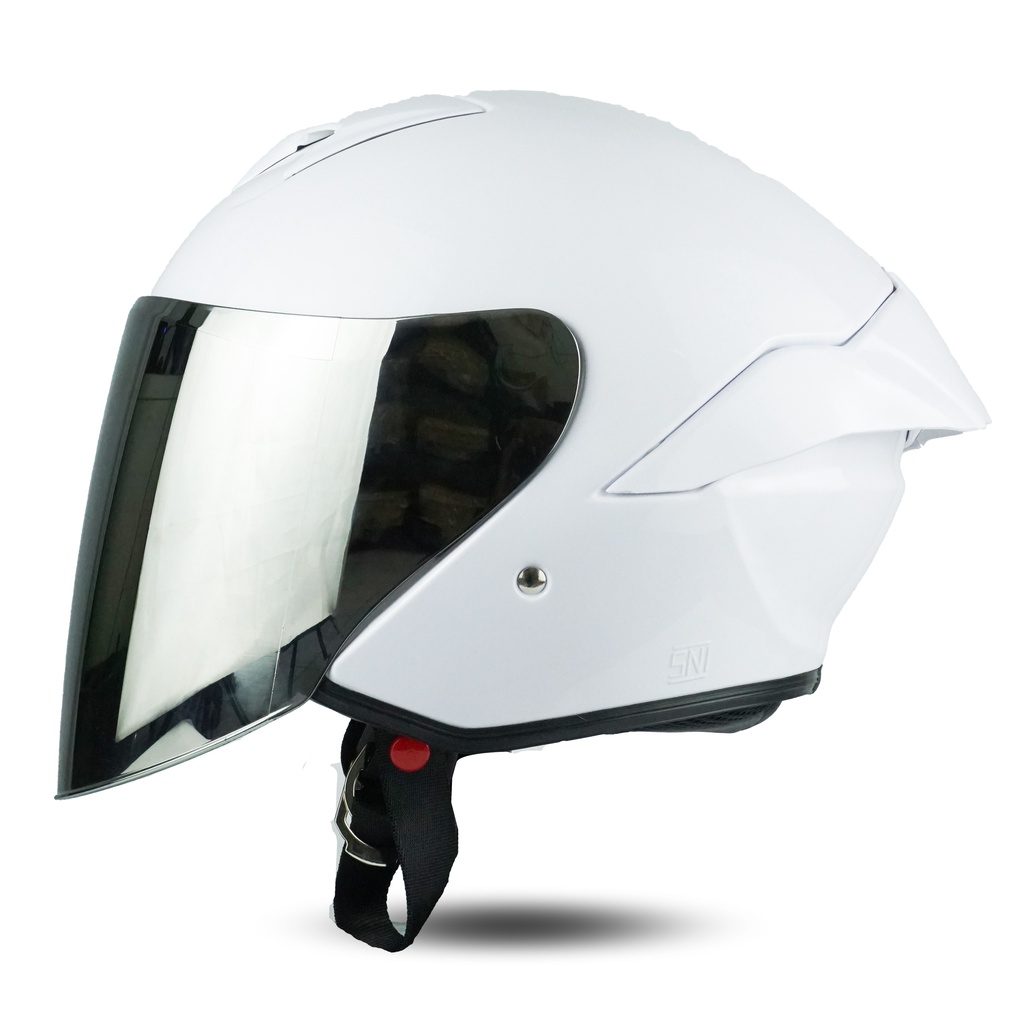 HELM JITSU JS1 SERIES WARNA BROKEN WHITE SNI
