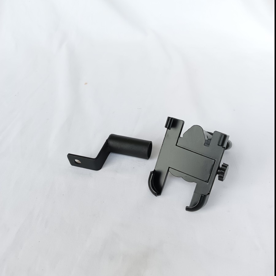 PAKET BRACKET BREKET LAMPU SEPION SAMPING DAN HOLDER HP ALUMUNIUM C1