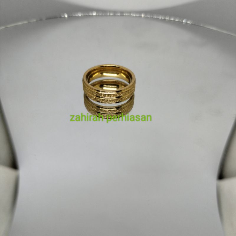 cincin coin motif emas pasir 24K awet tidak mudah luntur 22