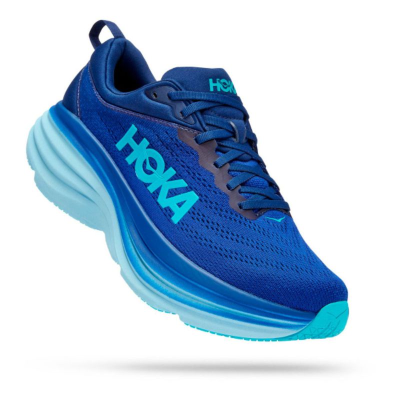 SEPATU LARI HOKA ONE ONE BONDI 8 Road Running Shoes -  Bellwether Blue Original
