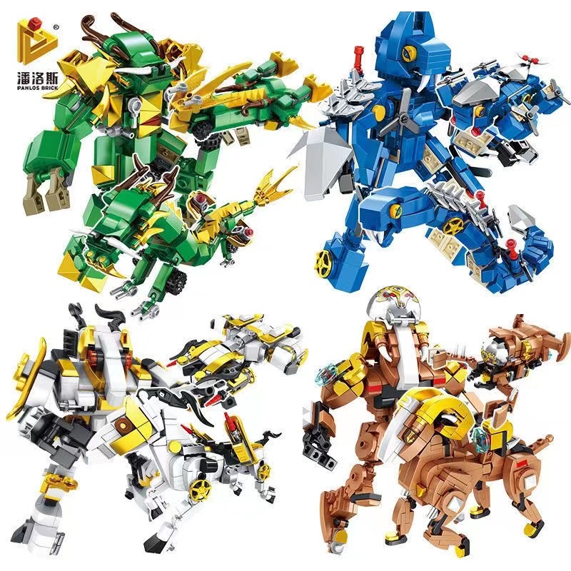 Zodiak Kompatibel Lego Blok Bangunan Deformasi Mecha Animal Partikel Kecil Mainan Anak Edukasi