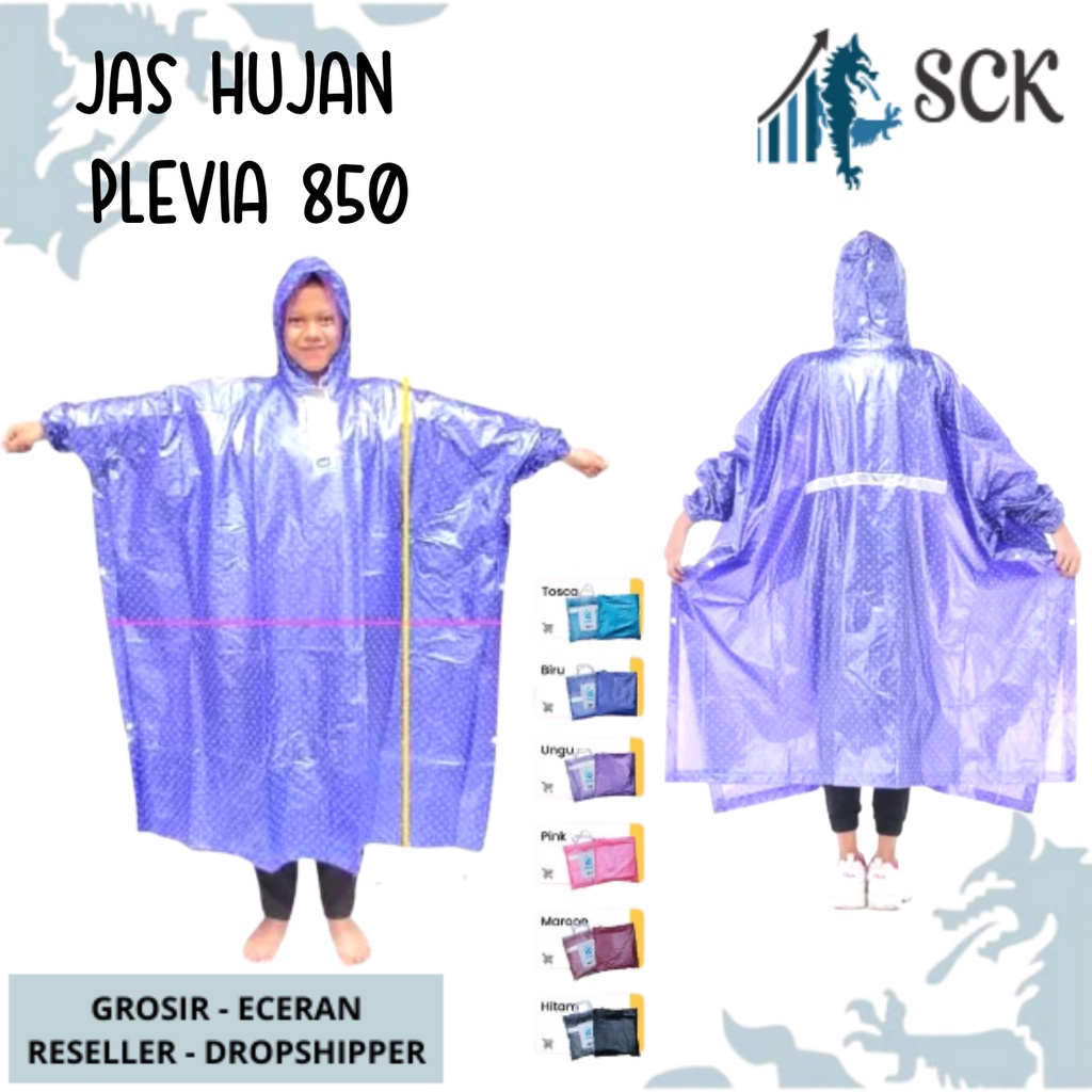 Jas Hujan PLEVIA 850 Ponco Model Kelelawar / Mantol PLEVIA Pria Wanita Dewasa Motif Polkadot Poncho - sckmenwear GROSIR