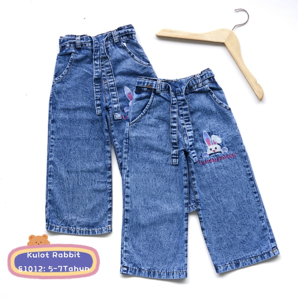 Celana Kulot Panjang Jeans Anak Perempuan Cewek 2 3 4 5 6 7 8 Tahun