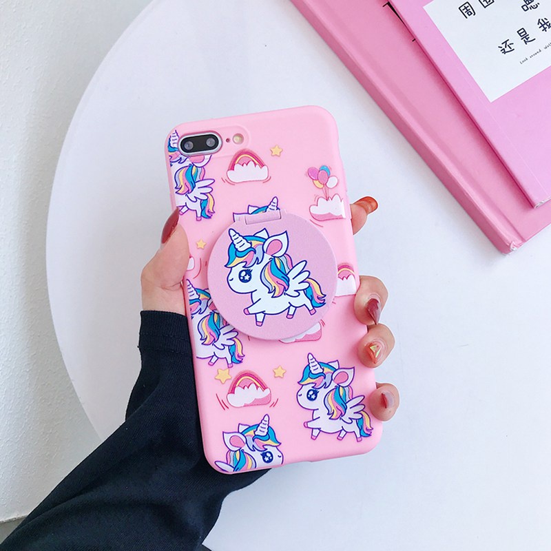 Case Cermin Rias Makeup OPPO A57 A77S A17 A96 A76 A36 A17K VIVO Y21S Y21A Y21E Y21T Y21G Y22S Y35 Y16 Y16 Y02S unicorn Pink Lucu