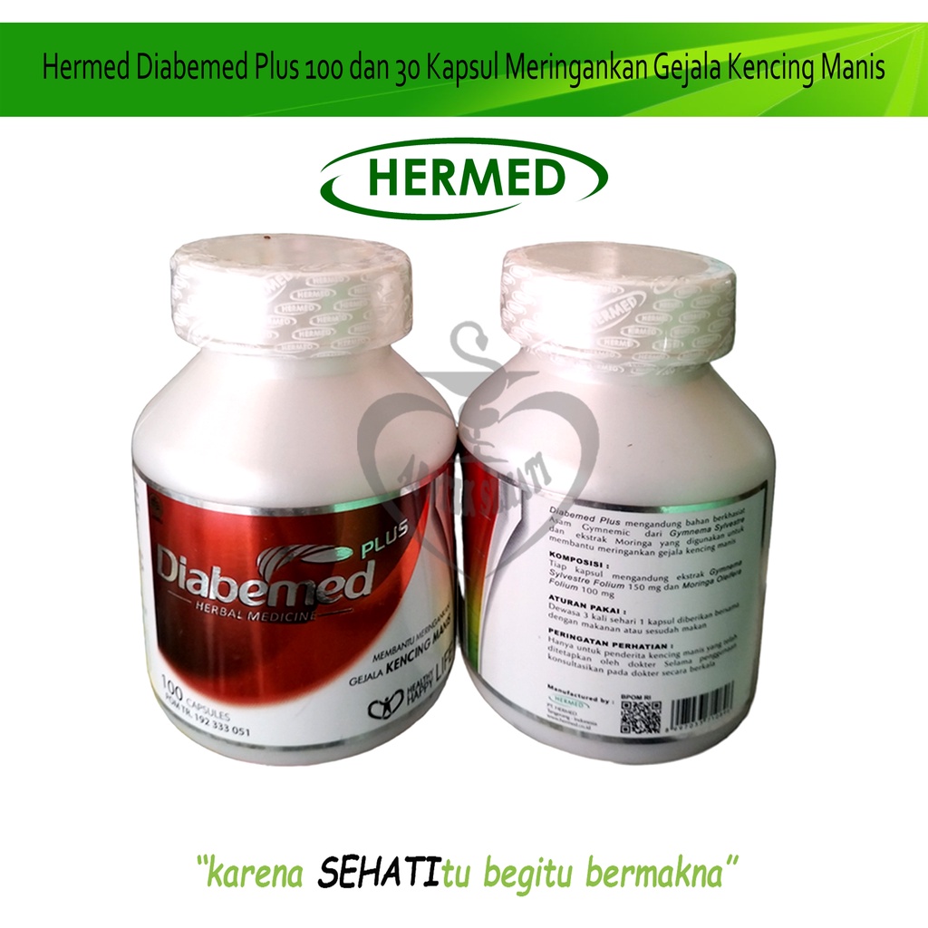 Hermed Diabemed Plus 100 kapsul Meringankan Diabetes Kencing Manis BPOM