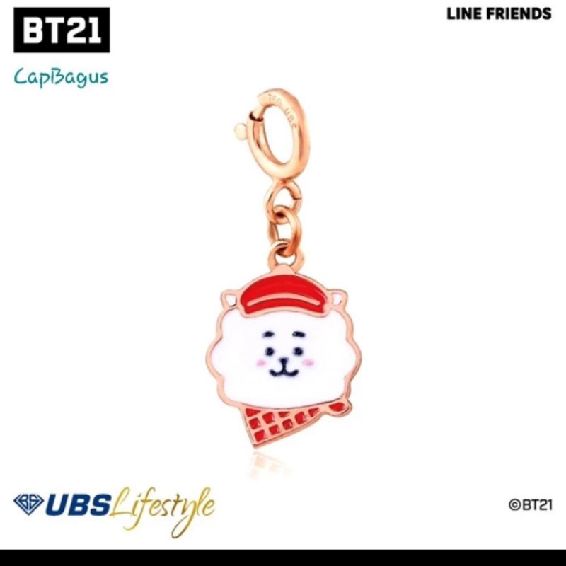 BT21 RJ Jin Bandul Liontin Emas Kadar 17k Original Ubs
