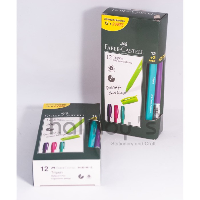 

BISA COD PULPEN / BALL PEN FABER CASTELL TRIPEN ( HITAM ) ( 12 PCS + 2 PCS )