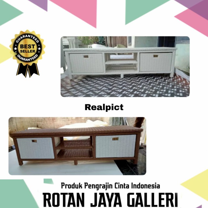 Terlaris Meja Tv Rotan Sintetis