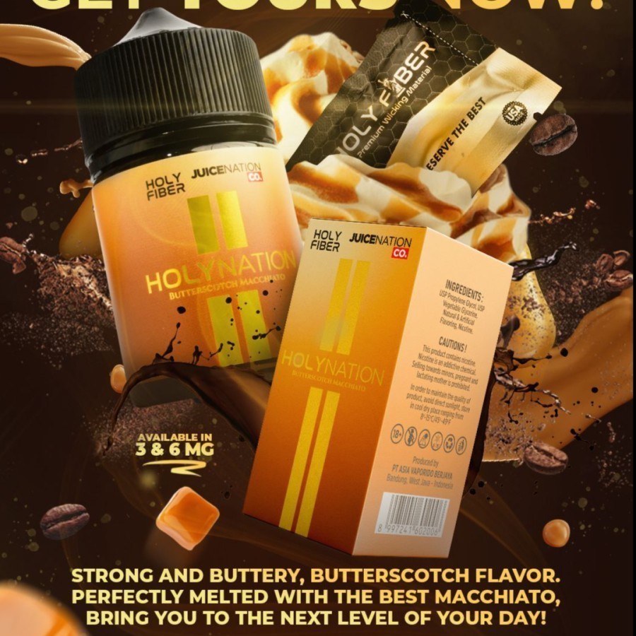 HOLYNATION BUTTERSCOTCH MACCHIATO 60ML BY JNC X HOLYFIBER