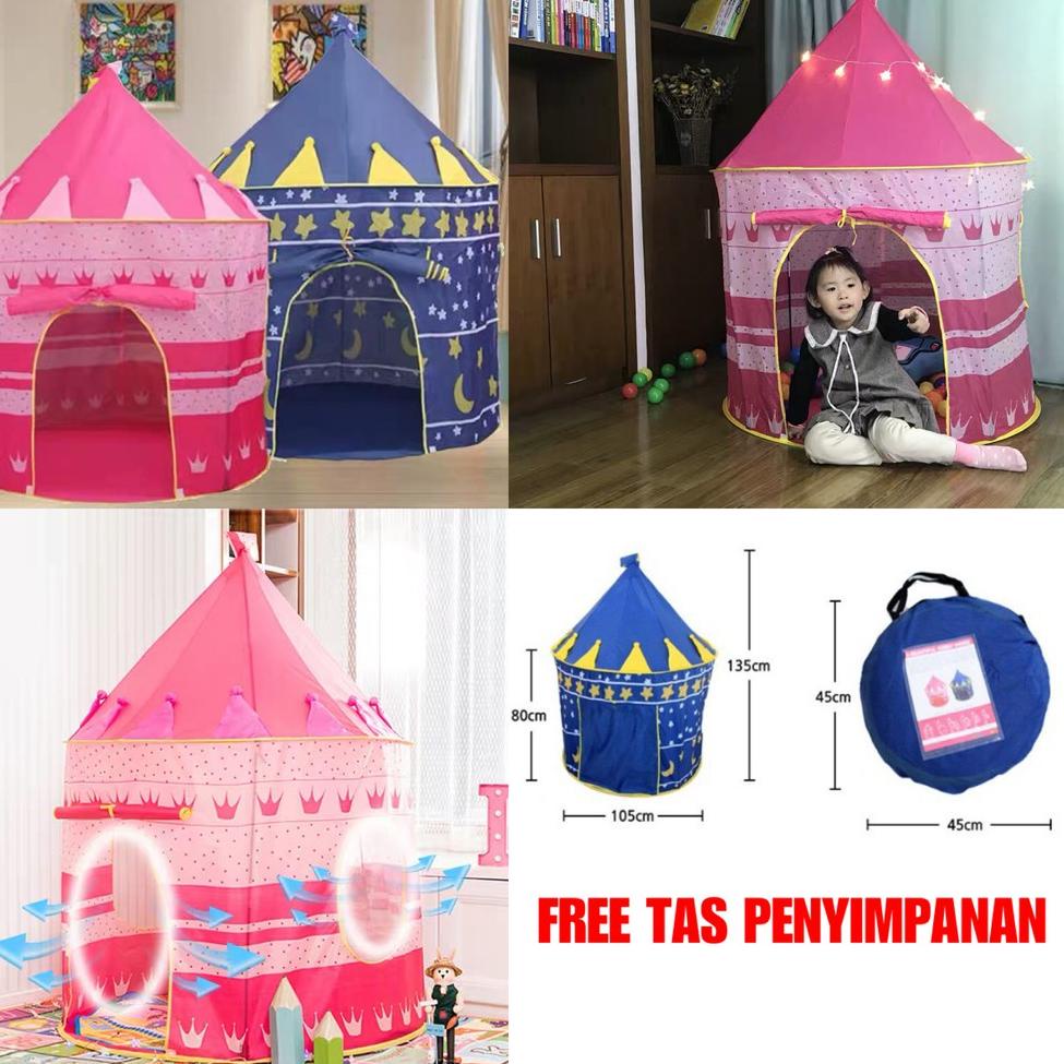 HARGA TERMURAH TENDA ANAK CASTLE KERUCUT TENDA CAMPING ANAK INDOOR OUTDOOR FREE TAS