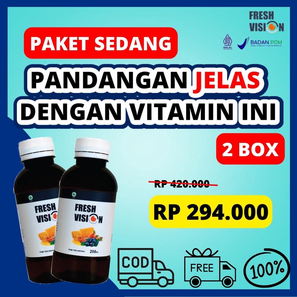 

[PAKET 2 BOX] | Fresh Vision | Vitamin Herbal Alami Untuk Kesehatan Mata Membantu Mengatasi Mata Minus Pandangan Kabur Mata Kering Mata Merah Mata Silinder