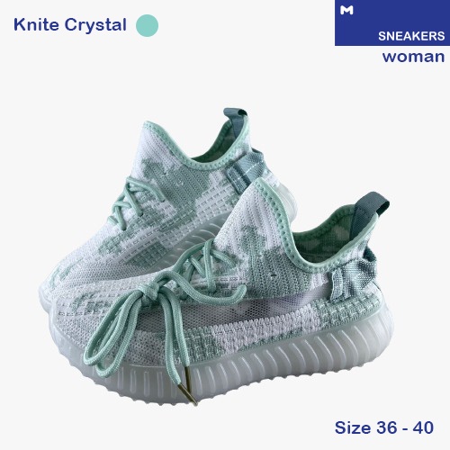 Sneakers KNITE CRYSTAL Sepatu Wanita tinggi Terbaru Harga Murah Import Diskon Hijau Tosca Grey Abu-abu murah