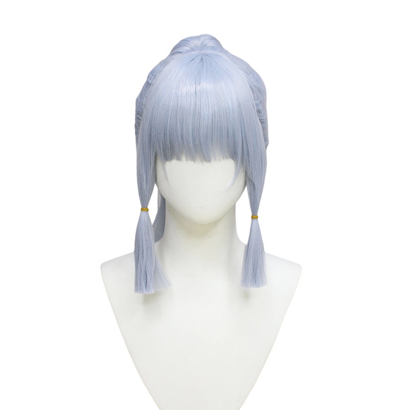 Genshin Impact Kamiri Ayahua COS Wig Styling Karakter Style Light Silver Single Ponytail cosplay Rambut Panjang