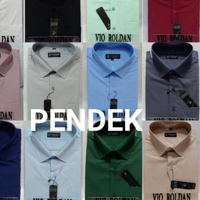 ☀ VIO ROLDAN Kemeja Pria Lengan Pendek Polos Best Seller ❅