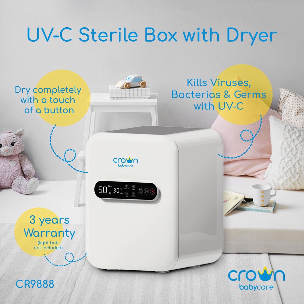 CROWN UV UV-C Steril Box with Dryer CR-9888 Sterilizer UV