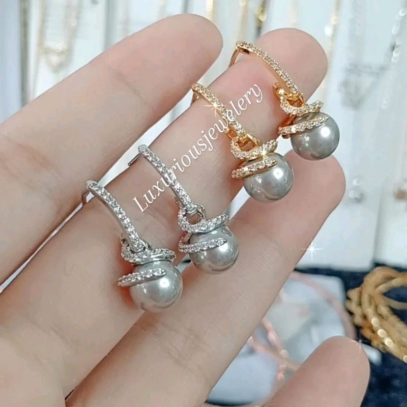 Anting mutiara premium model tusuk juntai