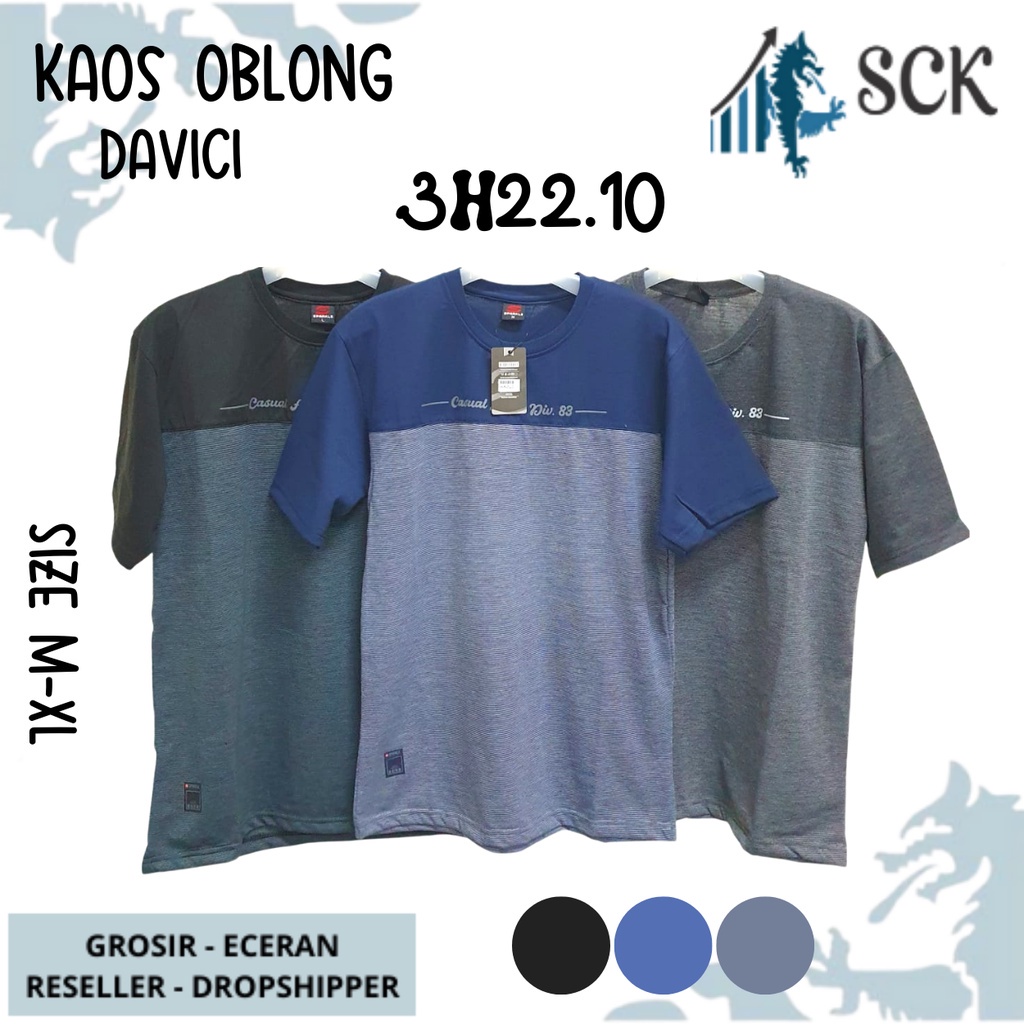 Kaos DAVICI 3H22.07 3H22.10 Distro Polos Motif Dewasa / Oblong Distro Pria M-XL / Pakaian Casual - sckmenwear GROSIR