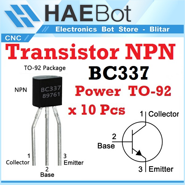 [HAEBOT] Amplifier Transistor BC337 BC327 NPN PNP TO-92 10 pcs 3 Pin 50V Komparator Lot TR Power Kuat