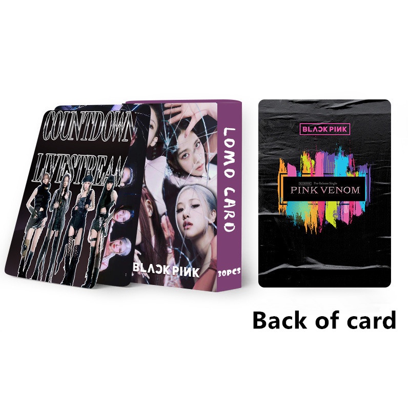 30pcs/box BP New Pink VENOM Photocards LISA ROSE JENNIE JISOO Blink Kartu Lomo Hitam Pink Kpop Postcards READY STOCK Blackpink Blackpink