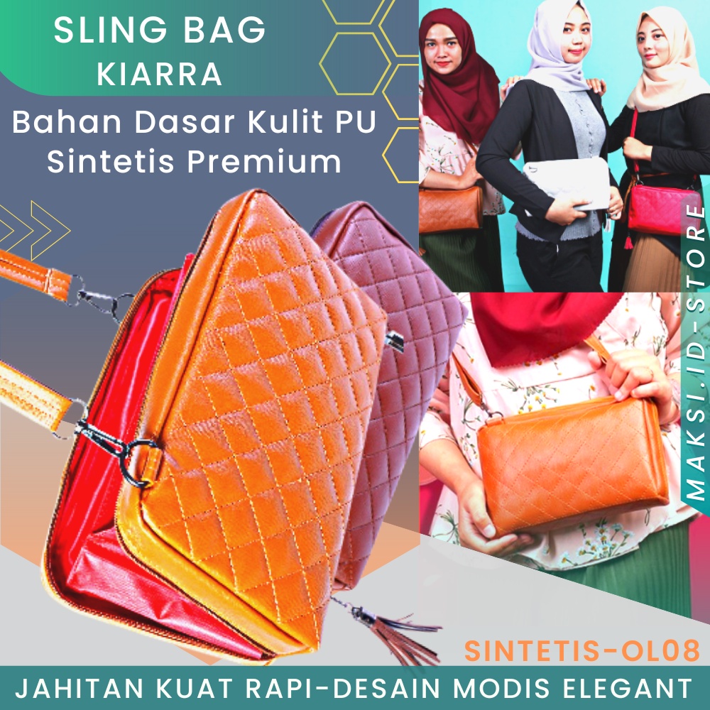 Tas Selempang Wanita Asli Tas Slempang Wanita Kulit Cewek Sling Bag Wanita Kulit PU OL08