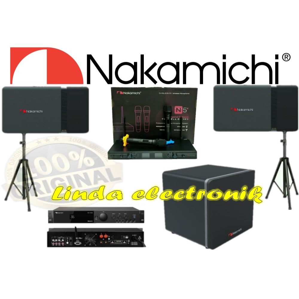 paket karaoke nakamichi nvx9200 av110 n5x + subwoofer avx 112 original