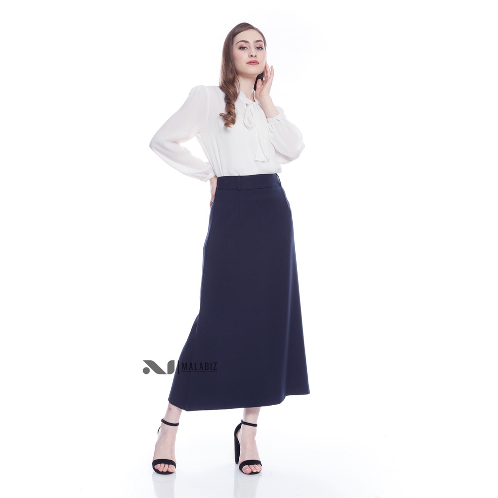 VIOLA NAVY - Rok Bahan Rok Basic Rok Formal Wanita Khusus Untuk Guru Bisnis dan Pegawai Kantor Cassual warna cokelat muda khaki krem rok basic rok dasar rok jumbo rok kerja rok biasah rok model standar rok panjang rok pengajar rok bahan