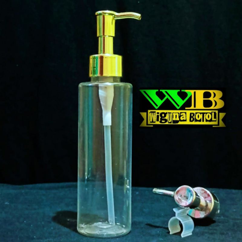 Botol Pump 150ml RF Clear / Botol Rf 150ml Clear Tutup Pump Luxury Clip Oil