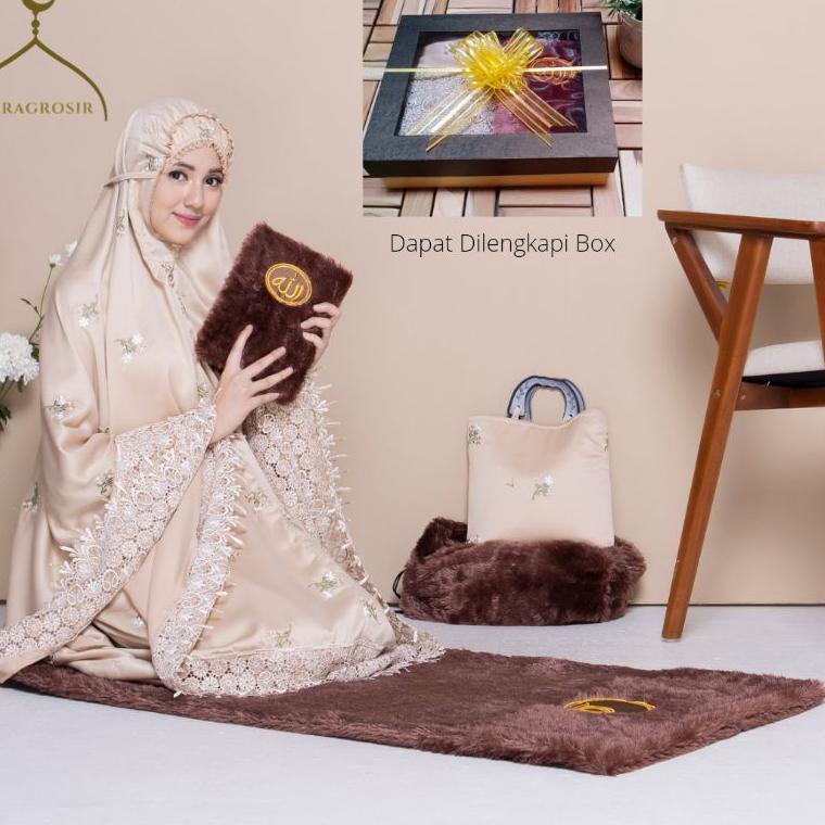 TERLARIS Paket Seserahan Mukena Dewasa Premium Syafira Sajadah Travel Alquran Terjemahan Bulu