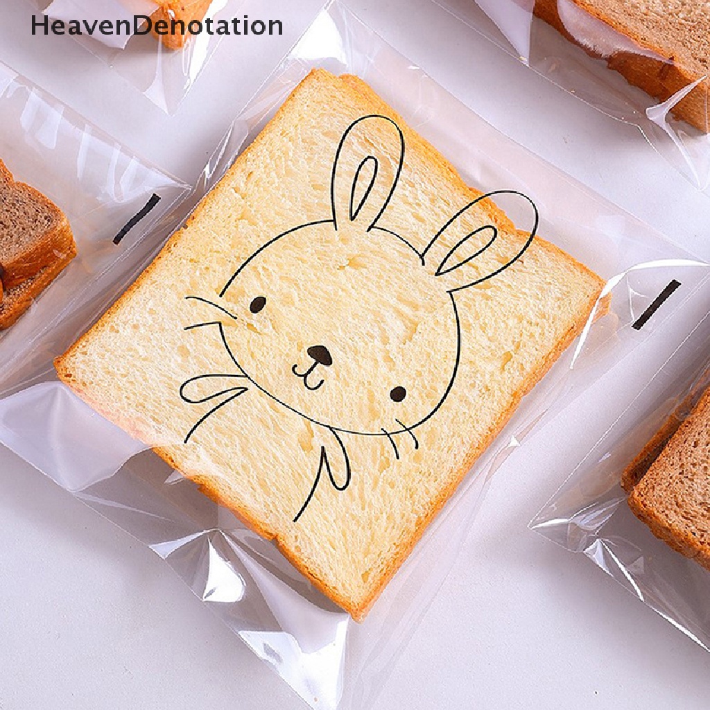 [HeavenDenotation] 100pcs Kantong Roti Kartun Self Adhensive Packaging Bags Sandwich Bags Untuk Anak-Anak HDV