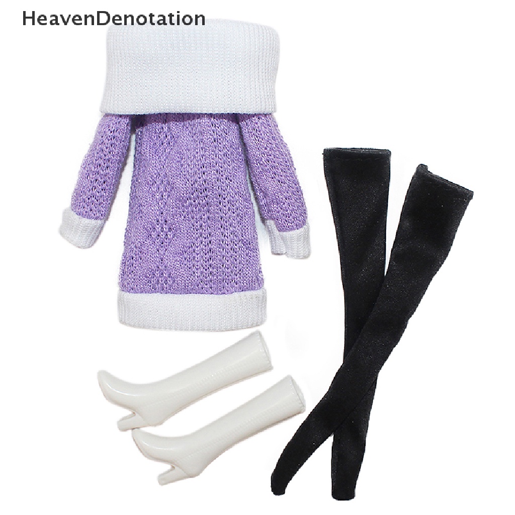 [HeavenDenotation] 1set 30cm Gaun Boneka Winter Dress Set Boneka Dressing Boneka Hadiah1:6 Gaun Boneka HDV