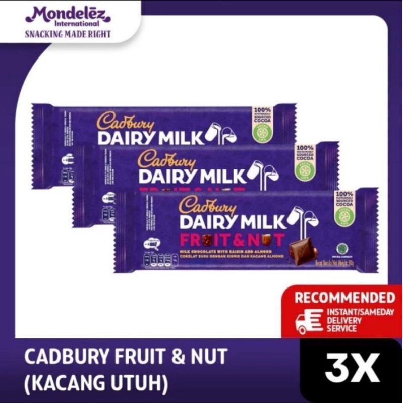 

Cokelat Cadbury Rasa Fruit & But 90 Gr Paket 3 Pc