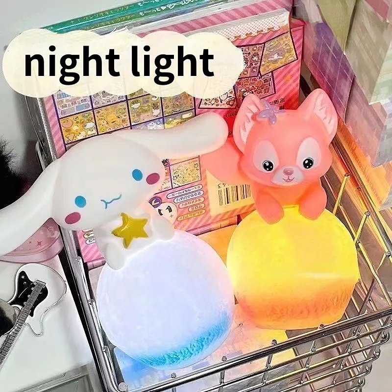 Kartun Anime LED Lampu Malam Kamar Anak Lampu Hias Kreatif Mainan Lampu Ornamen Hangat Nyaman Lampu Tidur Tenaga Baterai Sel Pencahayaan Indoor