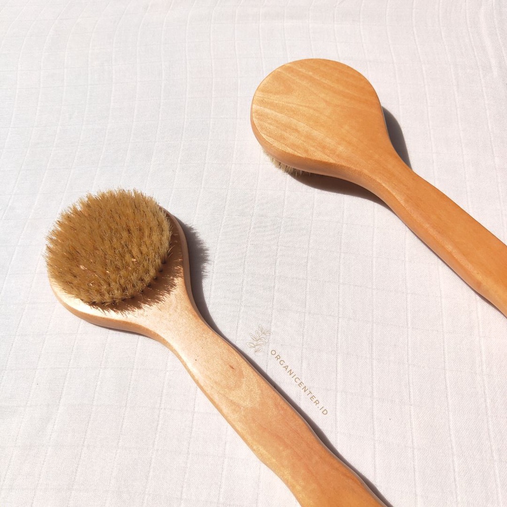 Sikat Punggung Bambu Bamboo Back Brush Round Head Natural Bristle Eco Friendly Alami Ramah Lingkungan Eksfoliasi Gosok Kuas Mandi Badan Spons Shower Puff