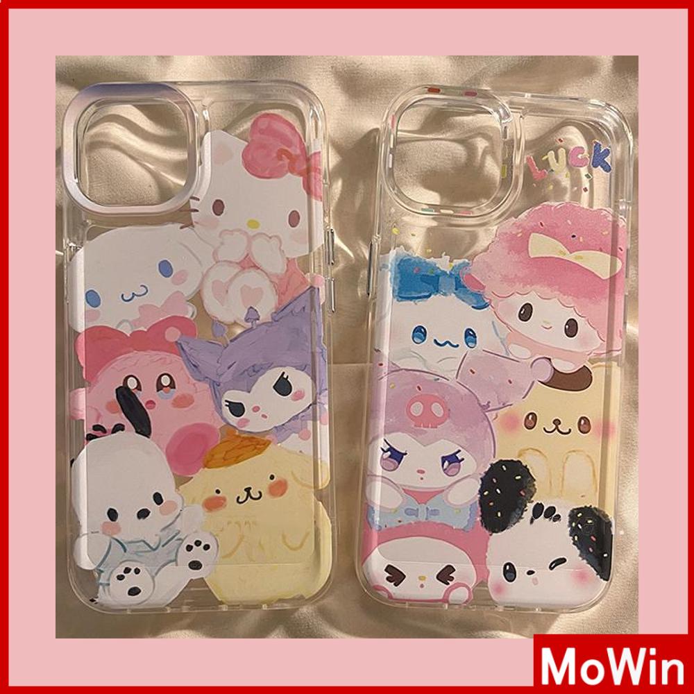 For iPhone 14 Pro Max iPhone Case Soft Case TPU Clear Case Plating Button Shockproof Cute Cartoon Compatible For iPhone 13 Pro Max 12 Pro Max 11 Pro Max 7plus XR xs max 6splus