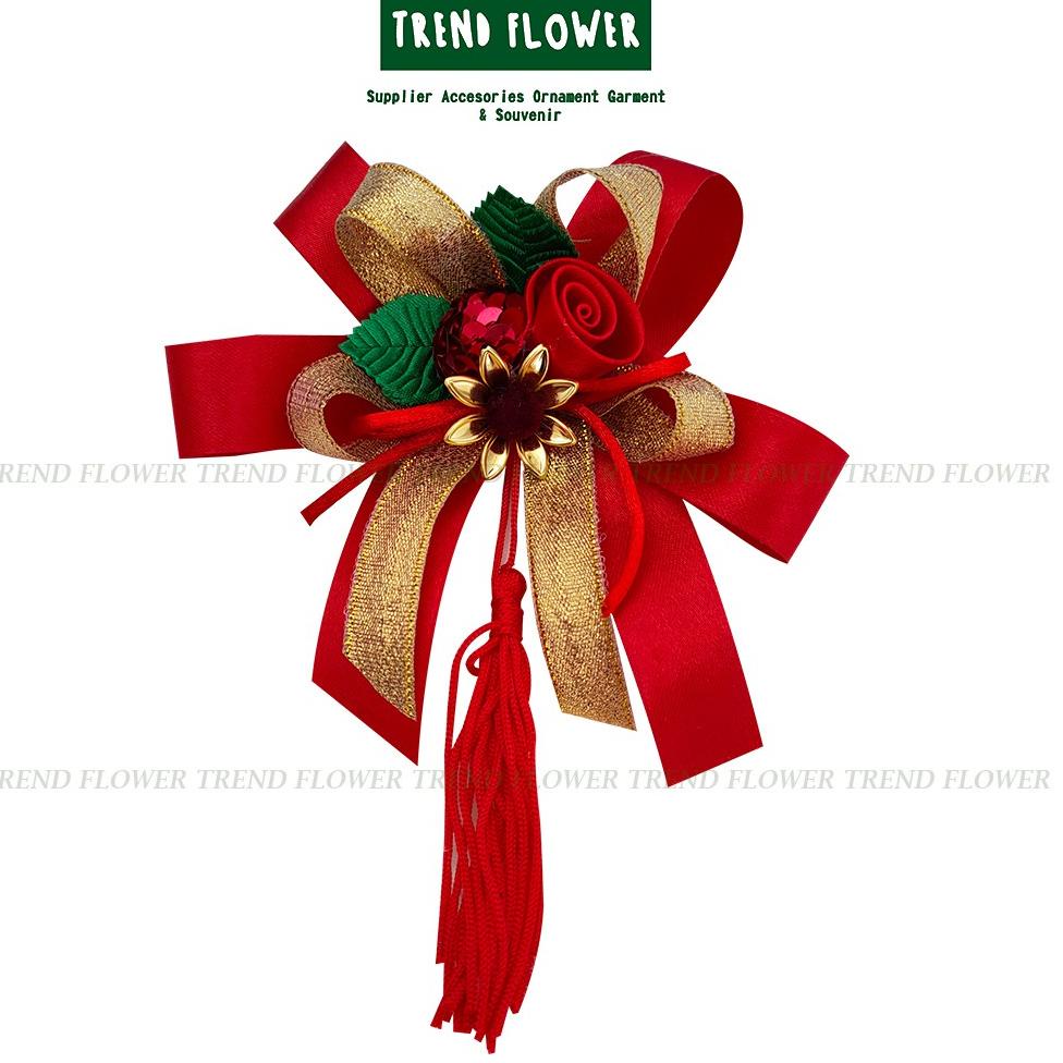 

G95 Pita Hiasan Souvenir seserahan hantaran lebar 7 cm warna merah HOT SALE ⍈