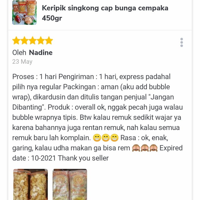 

Terlaris ✨ -Keripik singkong cap bunga cempaka 450gr - Double Bubble- 2.2.23