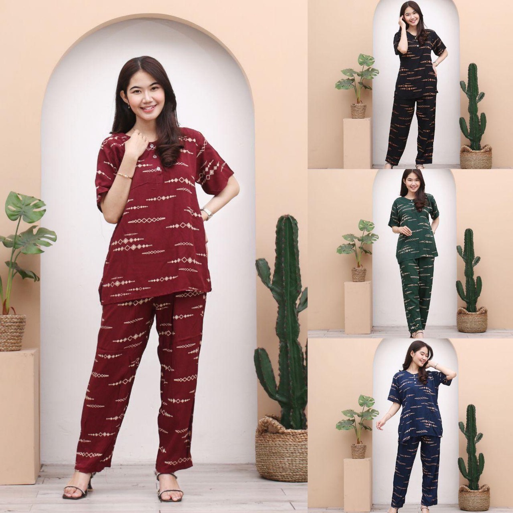 Setelan CP ANDIN Setelan Tyedye Batik Piyama Batik Baju Tidur Dater Cantik