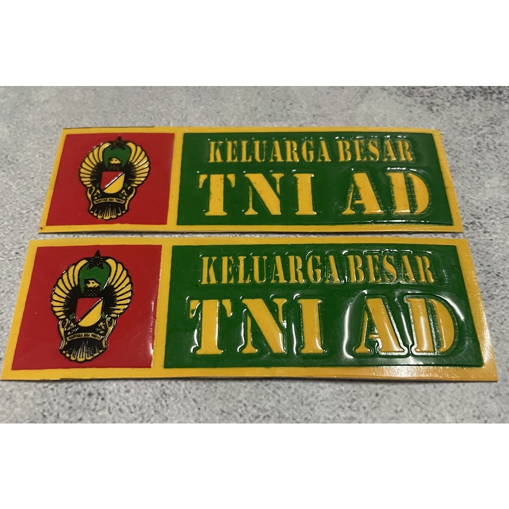 Stiker Plat Keluarga Besar TNI AD- Stiker Brimob -Sticker TNI AD Plat Motor Mobil