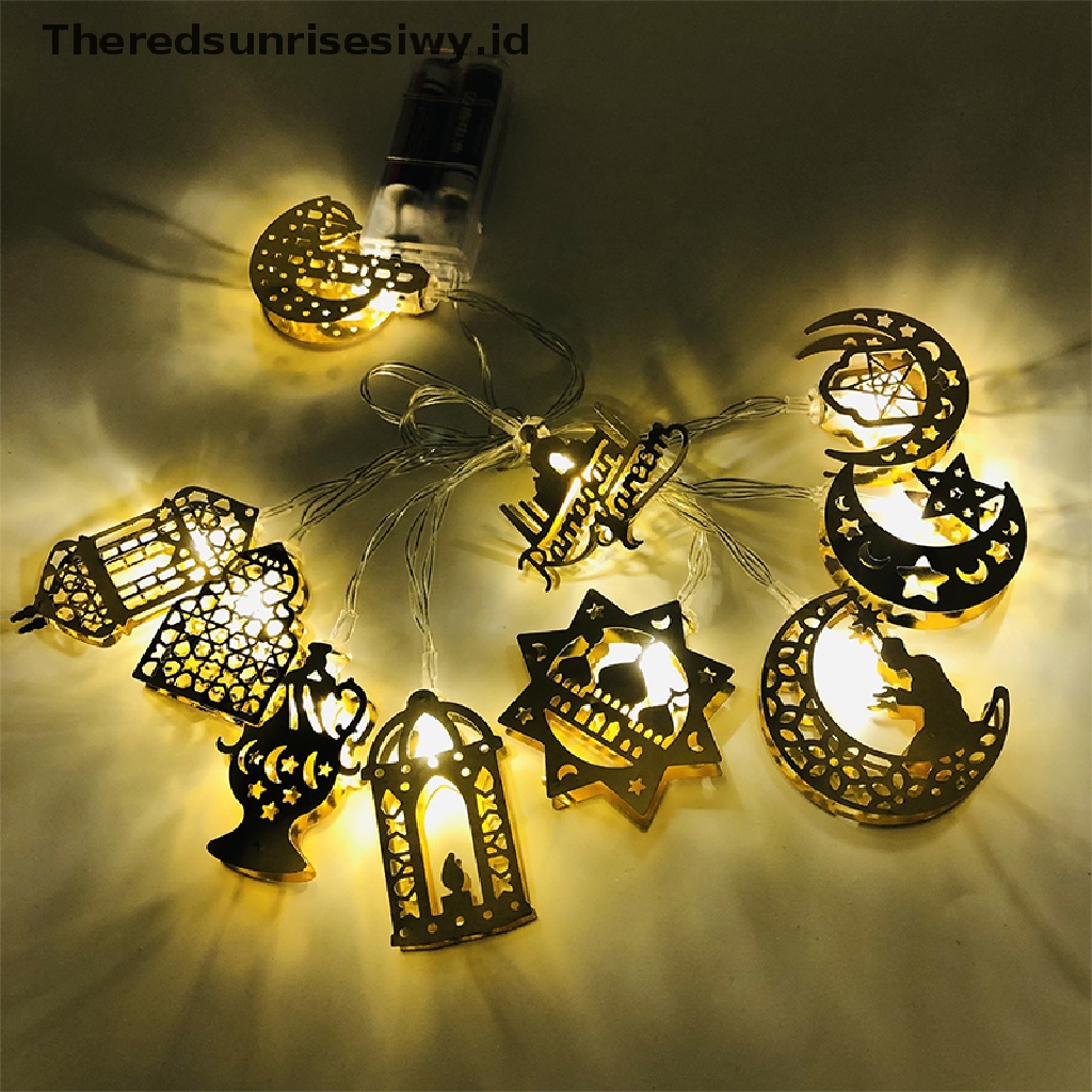 # Baju Lebaran # Hiasan Ramadhan Bulan Bintang Lampu String Led Dekorasi EID Mubarak Untuk Rumah~