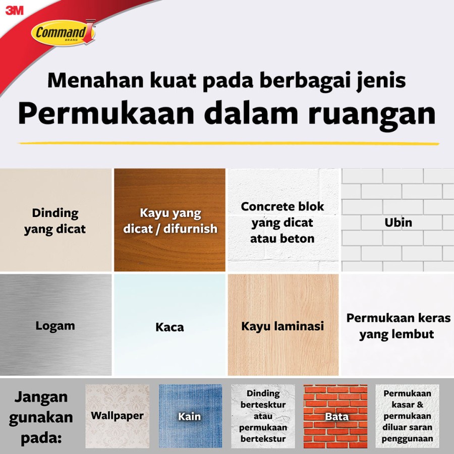 Ktmstore Command 3M Gantungan barang Clear Small Wire Hook Perekat Kuat 17067CLR